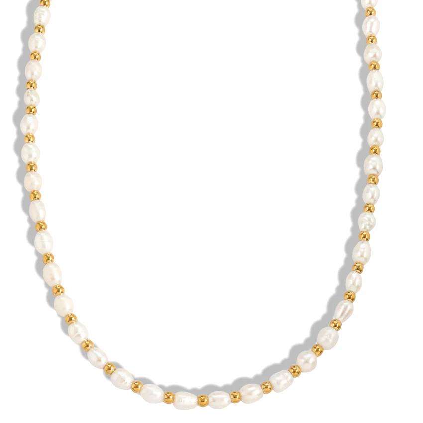 Fine Jewelry Jewelry Sets Waterproof Natural Fresh Water Oval Pearl Necklace Bracelet Freshwater Pearl Beads Necklace