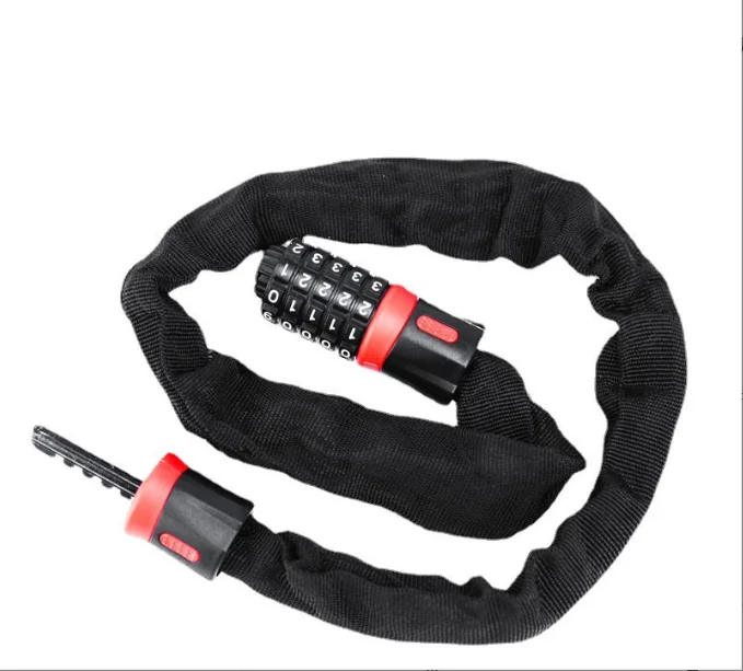 5-Digit Resettable Combination Anti-Theft Bike Chain Lock ABS Material Bicycle Motorcycle Scooter Cable Lock