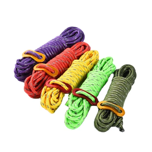 Reflective Camping Guylines High Strength Tent Parachute Cord Wind Rope for Tent