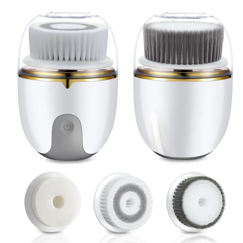 Customized Logo Sonic Facial Cleansing Brush Waterproof Face Scrubber Rechargeable Face Brushes Face Cleaner USB Charge Silicone