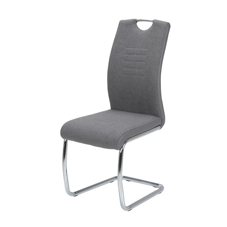  Comfortable modern fabric chrom metal dining room