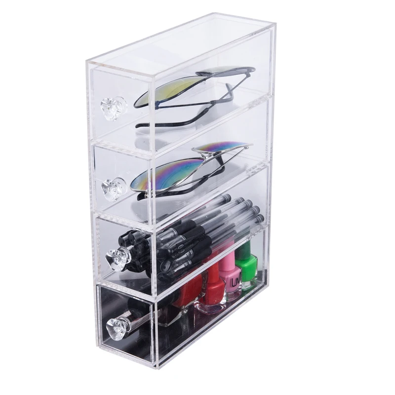 Custom Clear Acrylic Storage Organizer Case Transparent Plexiglass Box with Lid