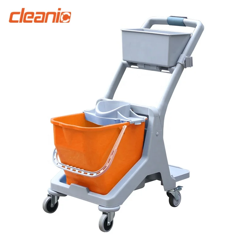 Foshan custom cleaning tool factory hand push professional hotel room mini cleaning trolley with 25 litre bucket