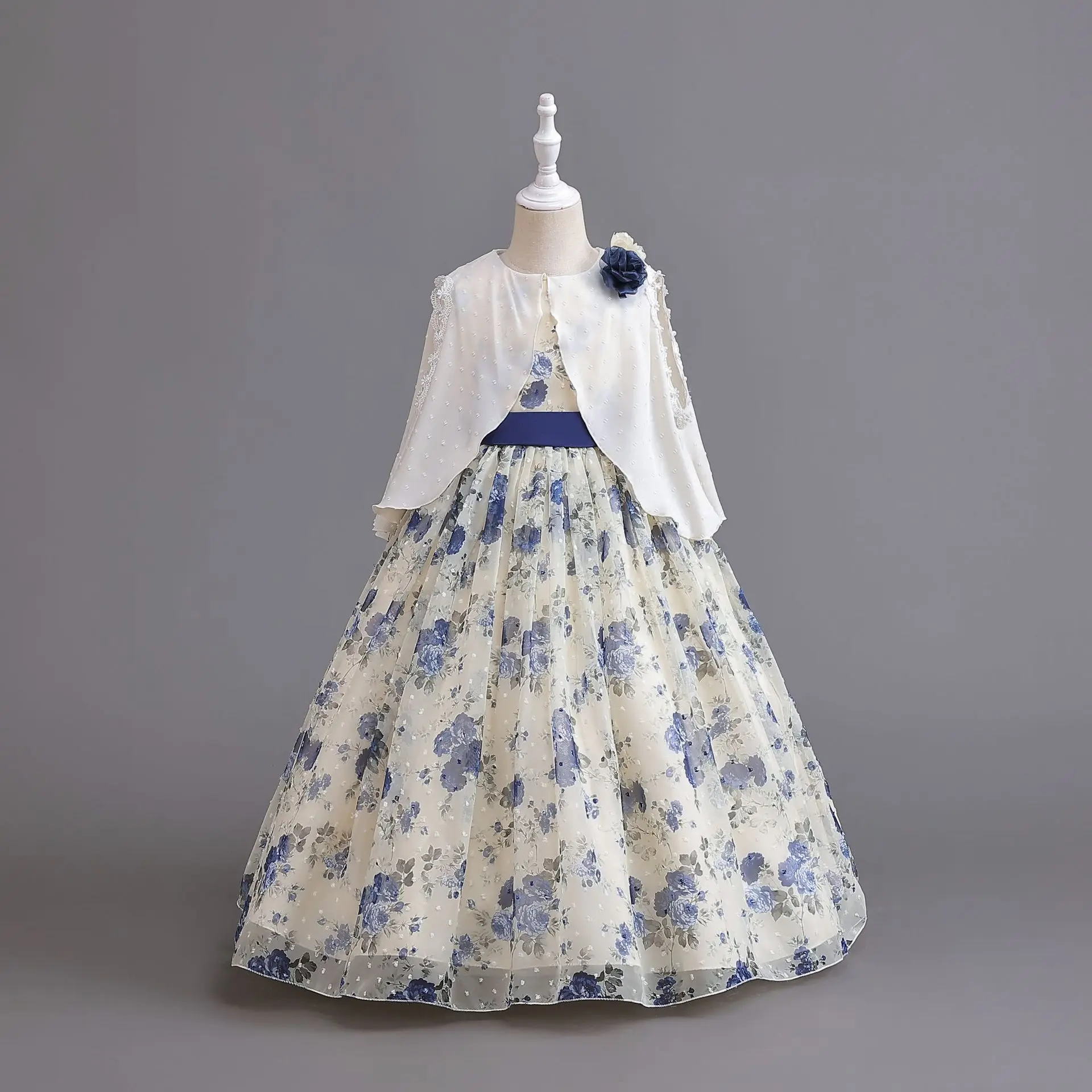 2023, Новое Детское платье, шифоновое платье принцессы с узором в мусульманском стиле, платье для выступлений на пианино, для дня рождения