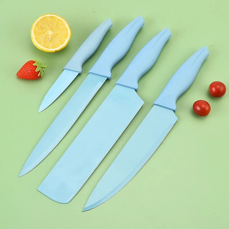 Factory direct wholesale stainless steel phoenix tail handle six piece set patent kitchen knife set