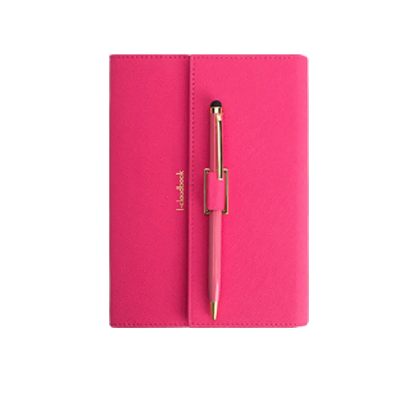 Custom Logo PU Leather Cover With Magnetic Pen Set Holder Closure Journal Notebook Diary Pregnancy Planner