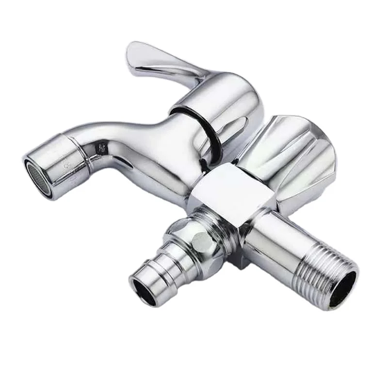 WMF11 Factory wholesale SUS304 washing machine tap single cold mop tap double handle double water outlet