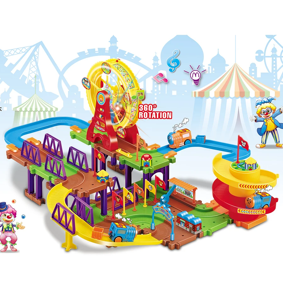 ferris wheel Electric train Toy Track toy assemble orbit assemble track for kids Educational children Puzzle Track Cars Toys