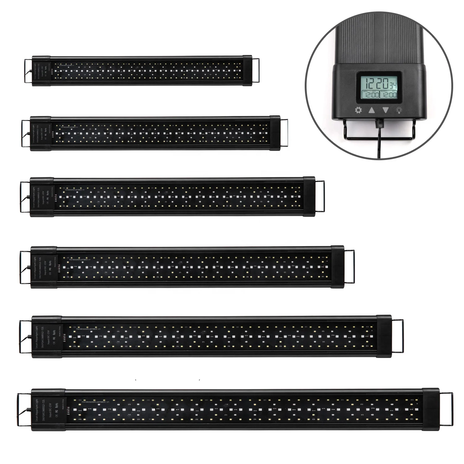 IP68 18 ватт 30 см LED для аквариума лампа с жк-дисплеем нежный dim рассвет сумерки коралловых рифов высокой мощности полным