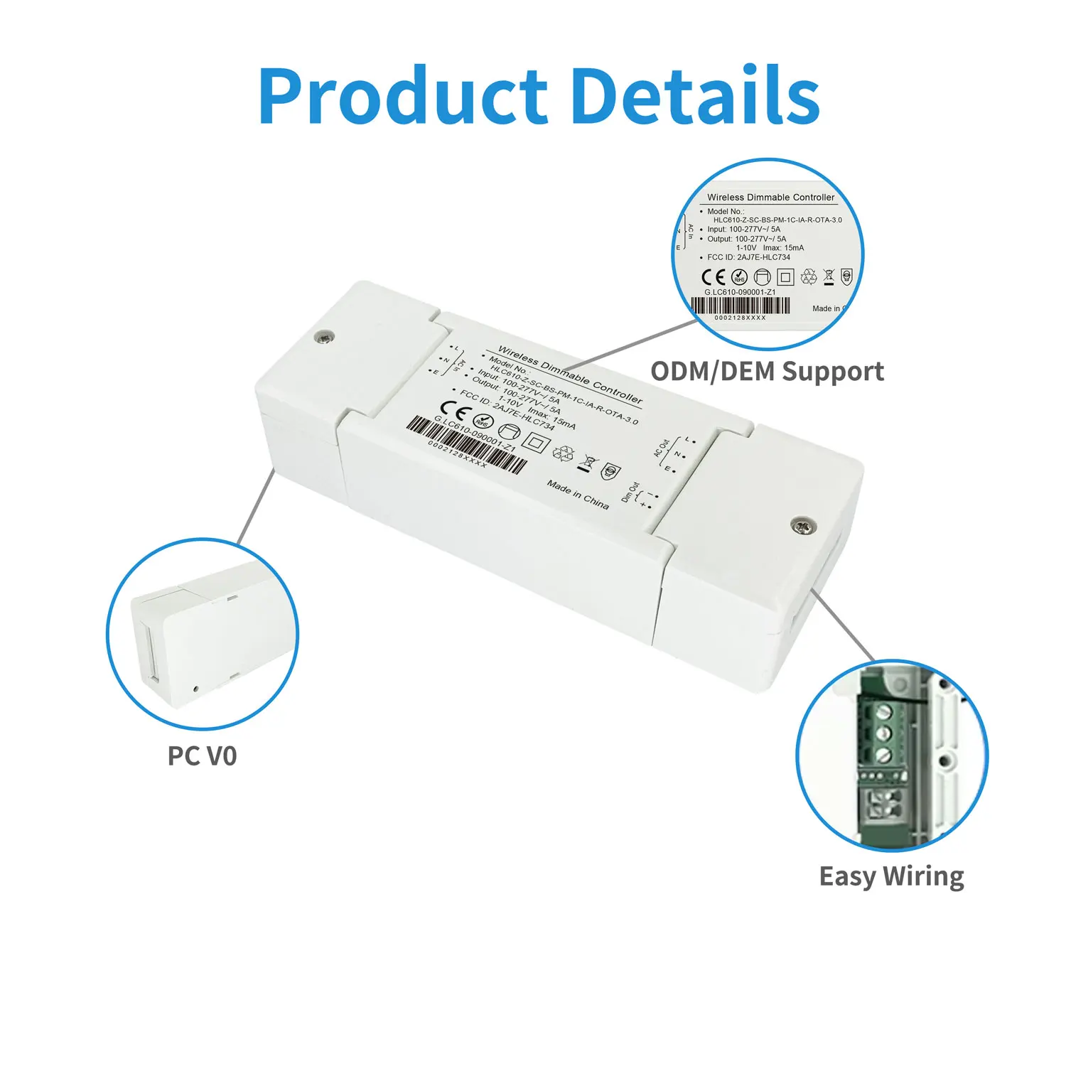 Indoor Zigbee Dimmable Led Driver Ip56 Constant Voltage Power Supply For Led Lighting