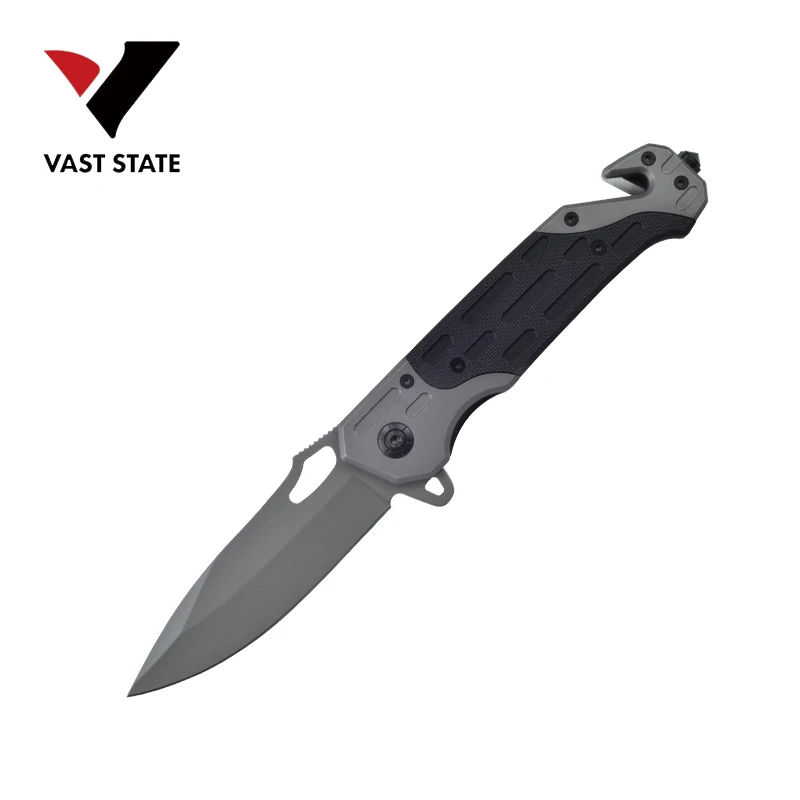 new product wholesale customized handle titanium blade knife outdoor pocket survival camping titanium knife folding