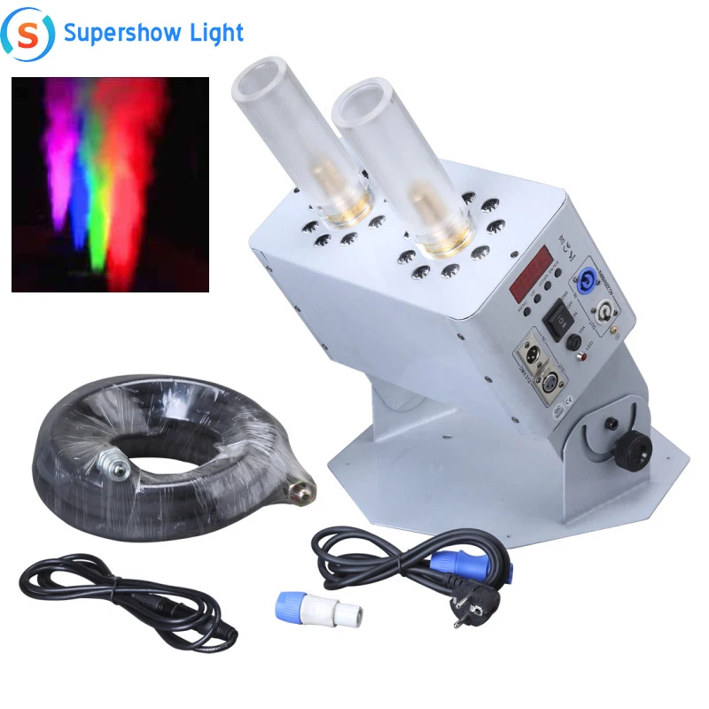 Stage Strong effect LED Co2 Jet Machine 18x 3W RGB Double heads Smoke Machine DJ Equipment For Night Club Party