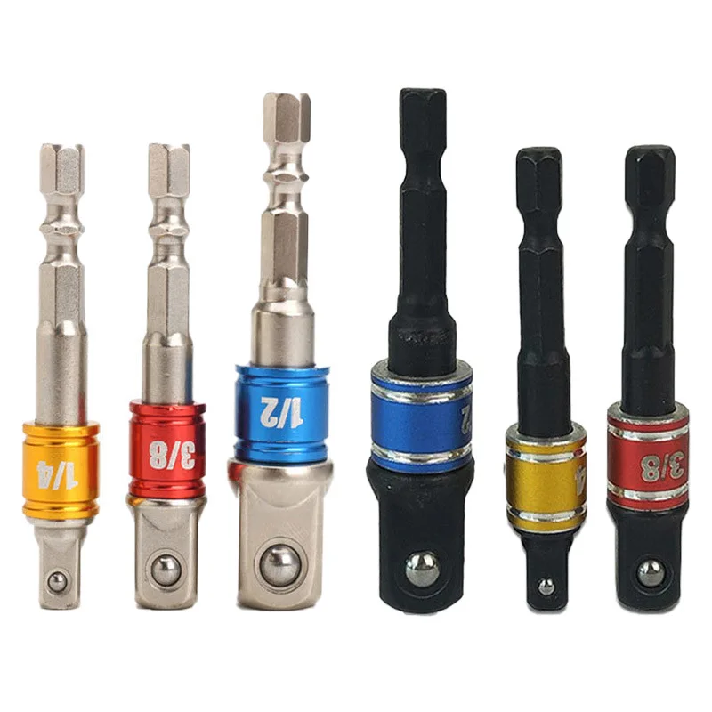 Yunbei 3pcs colorful connecting rod AD with bead hexagonal shank connecting rod 1/2 1/4 3/8 electric drill socket connecting rod