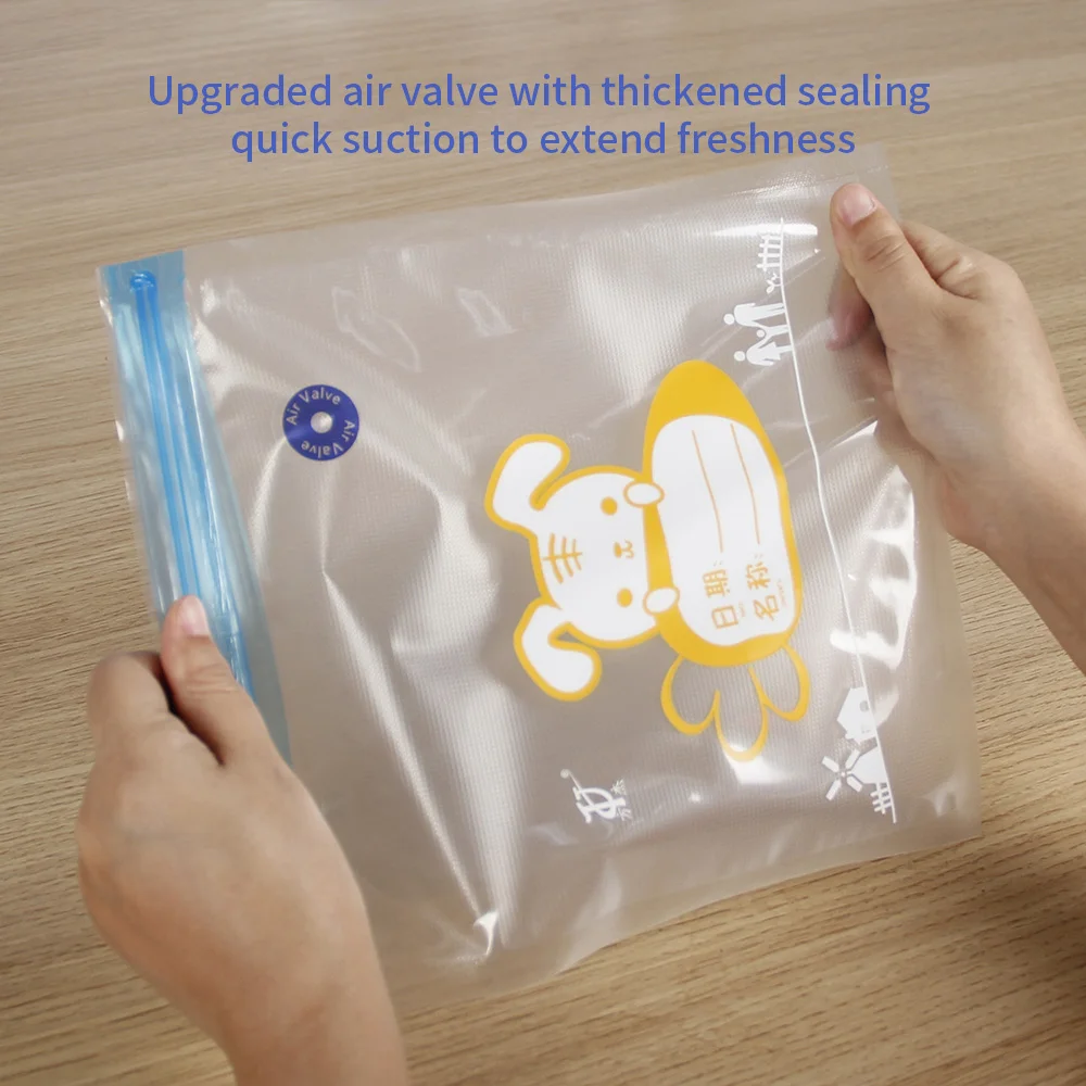 Durable Sturdy Vacuum Storage Bags Vegetable Plastic Food Packaging Vacuum Sealer Bag with Air Valve