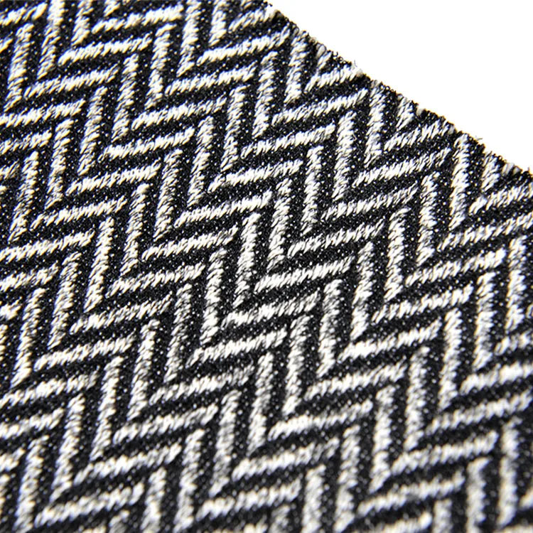
Yarn dyed knitted fabric herringbone jacquard pattern for garment textile 