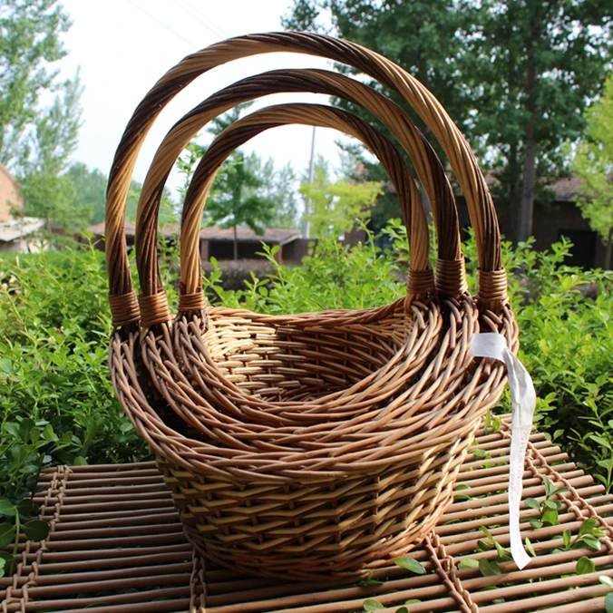 
oval willow fruit basket with handle wicker baskets for gifts 