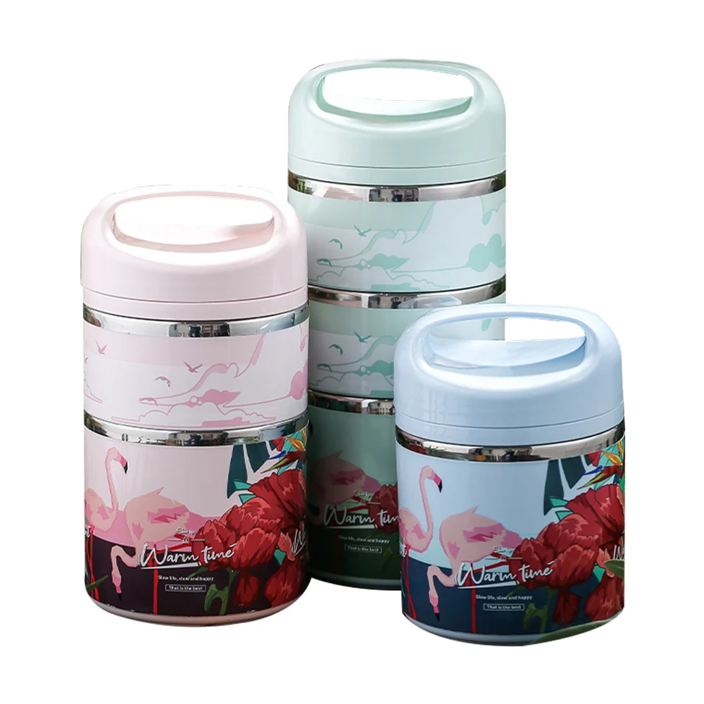 High Quality Insulated Leakproof Stainless Steel Tiffin Bento Lunch Box Set with Cutlery