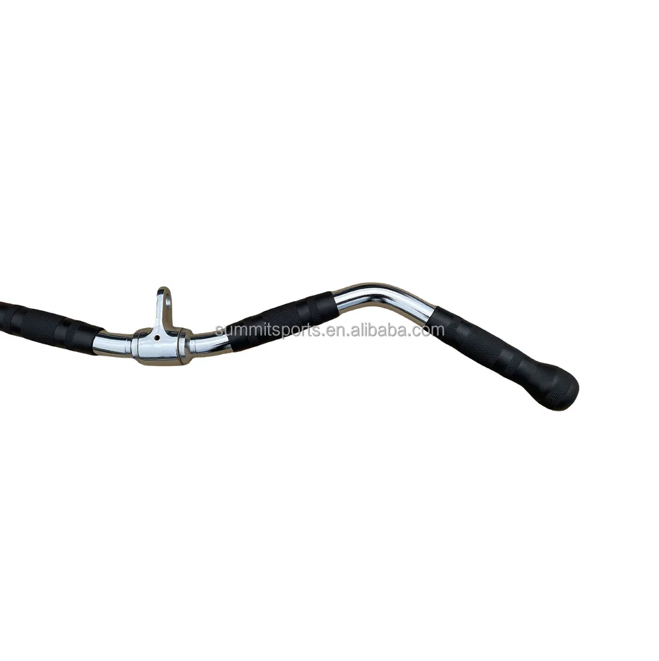 Hot Sale Lat Bar Cable Machine Attachment Curl Pulldown Bar with Rotation Rubber Handle For Gym fitness