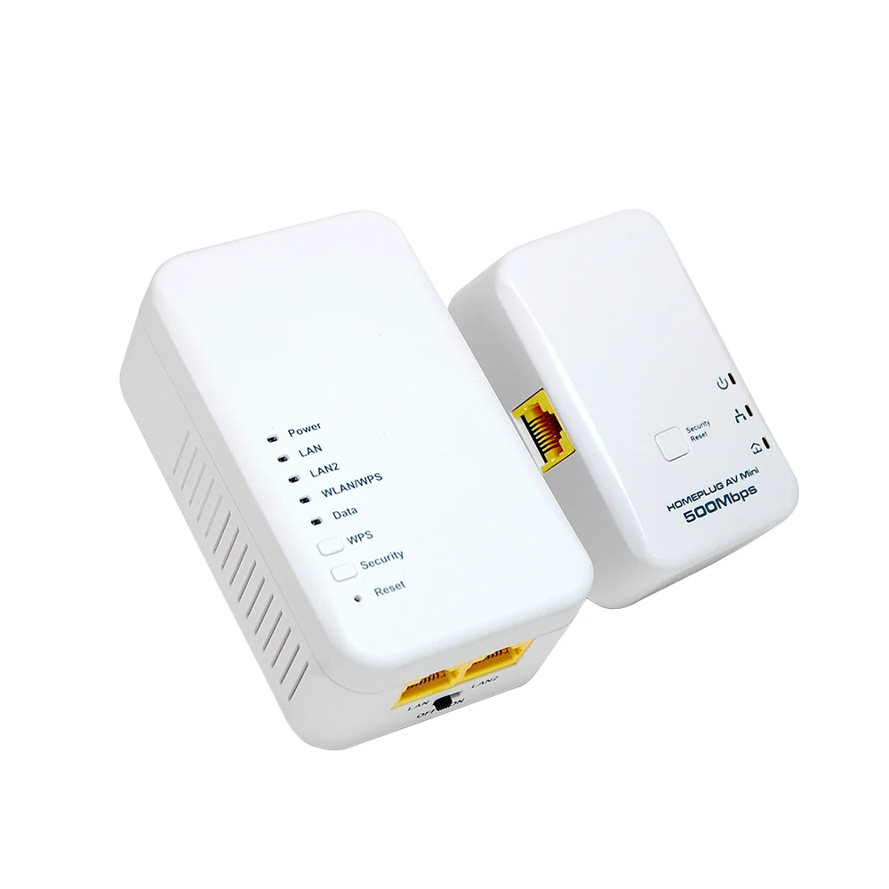 NEW Home Plug AV500 wifi 300Mbps Powerline Adapter plus 500mbps wired Ethernet PLC(2 UNITS=WiFi+Wired)