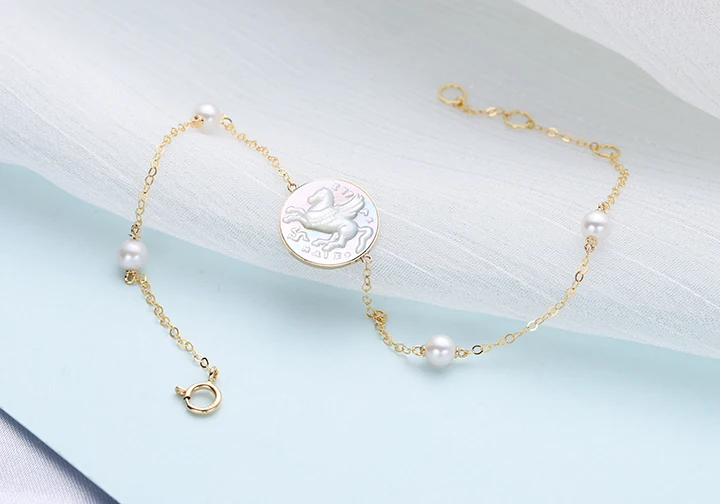 fashion bracelet jewelry CNC engraving nature mother oyster 18k gold jewelry fresh water pearl bracelet