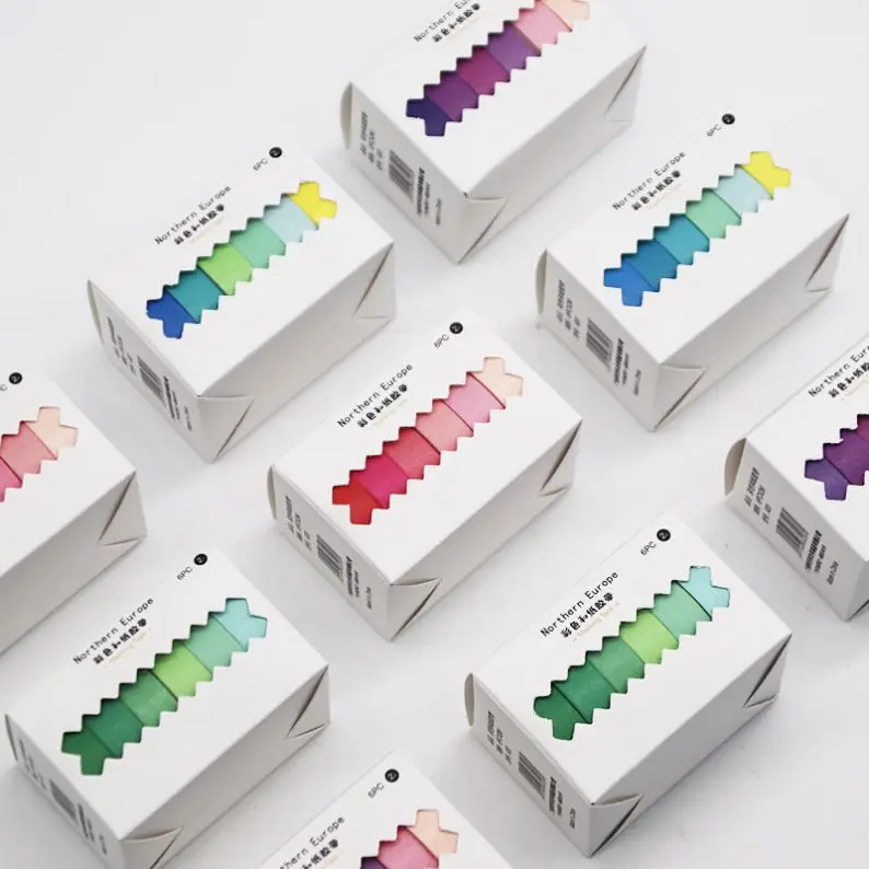 New Candy cute Japanese rainbow multicolored washi tape journal decorative DIY stickers masking tape set stationery 6 rolls/box