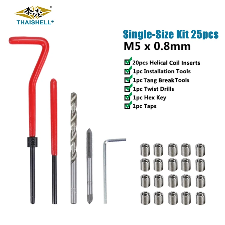 Metric Thread Insert M5*0.8 M4*0.7 M5*0.8 M6*1 Fasteners Wire Thread Repair Kits