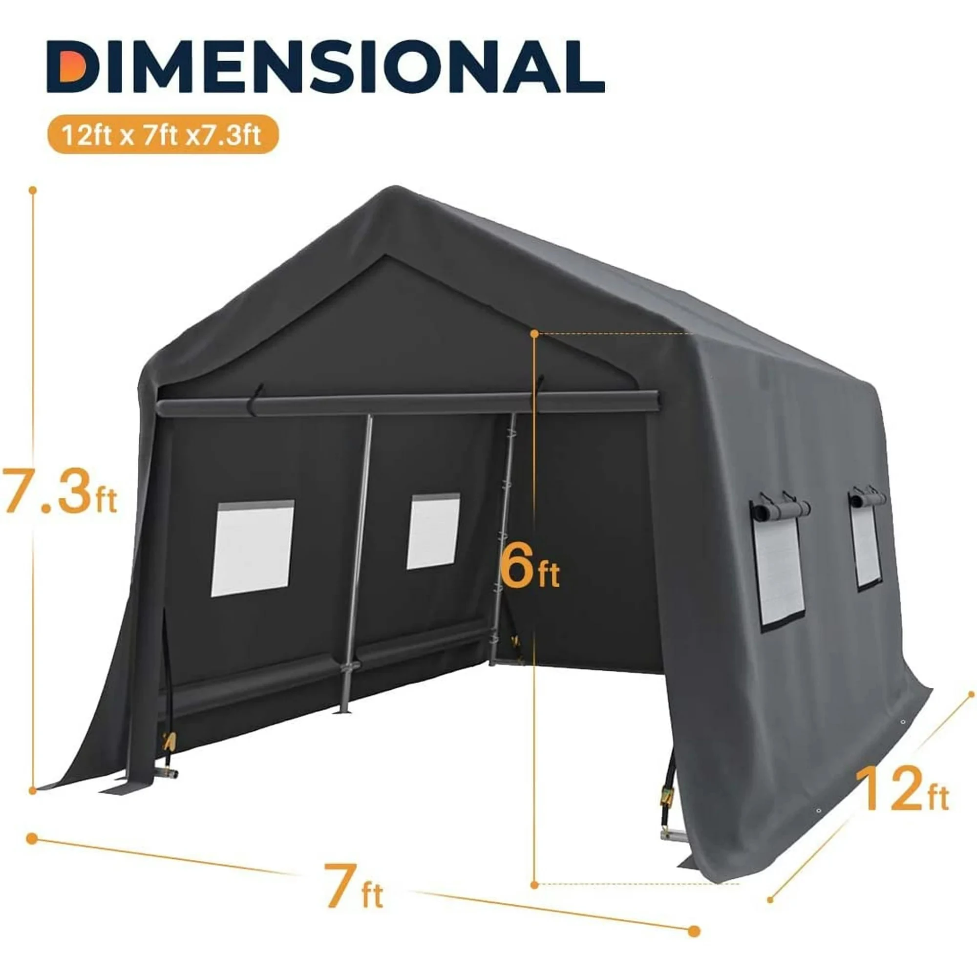 7ft X12ft  Shelter Outdoor Garage Portable Garage