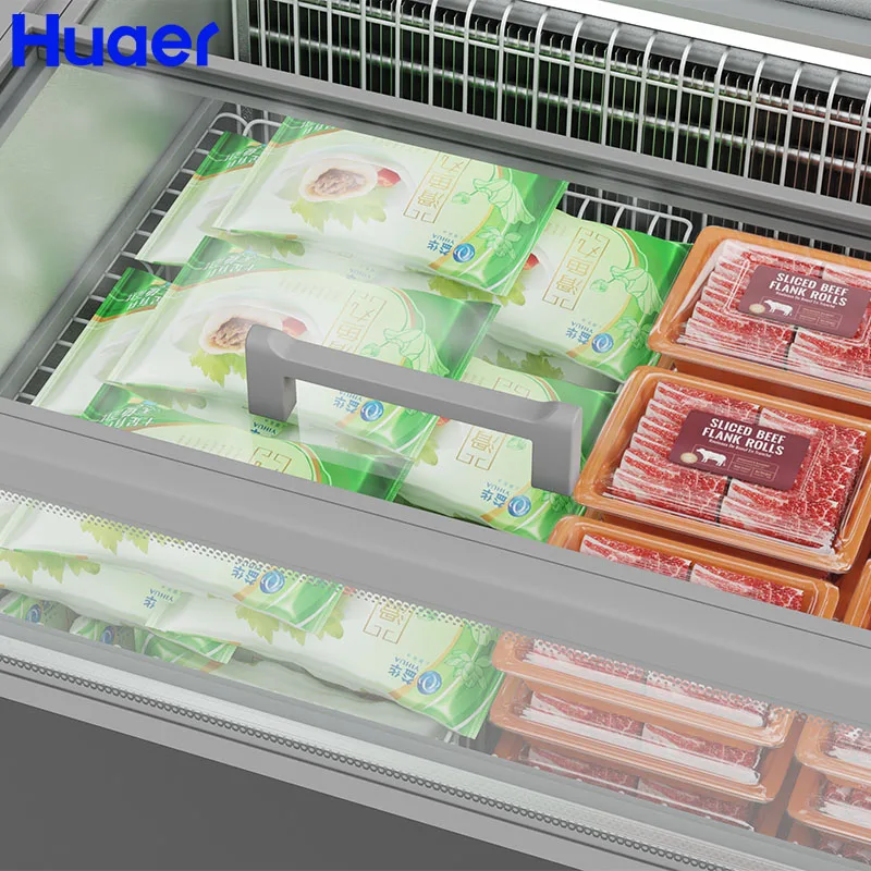 Китай двойной дверной морозильник панорамный мясной шкаф для продажи