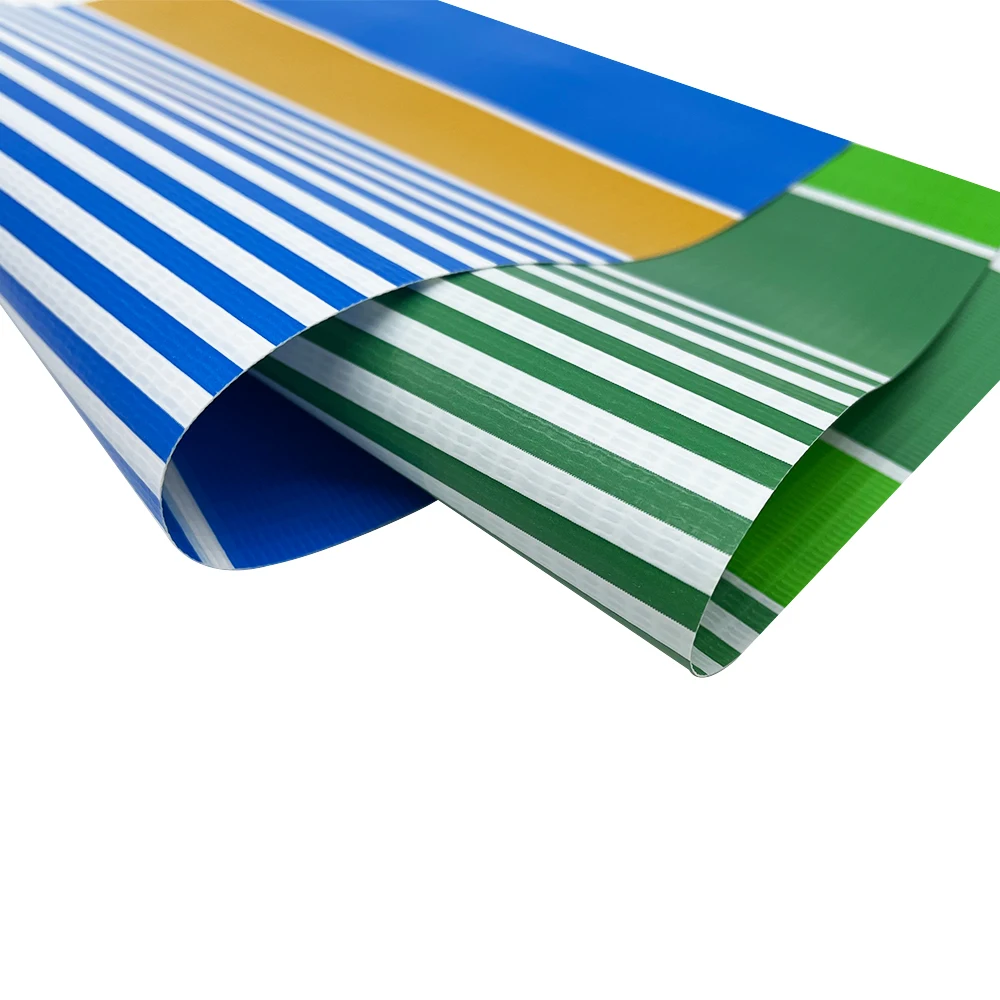 Colorful Stripes Polyester fabric pvc striped Tarpaulin