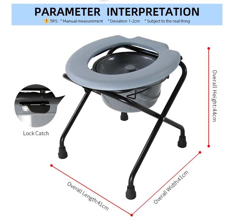 High Quality Commode Chair Plastic Seat Commode Toilet Chair Portable Folding Commode Chair For Patients