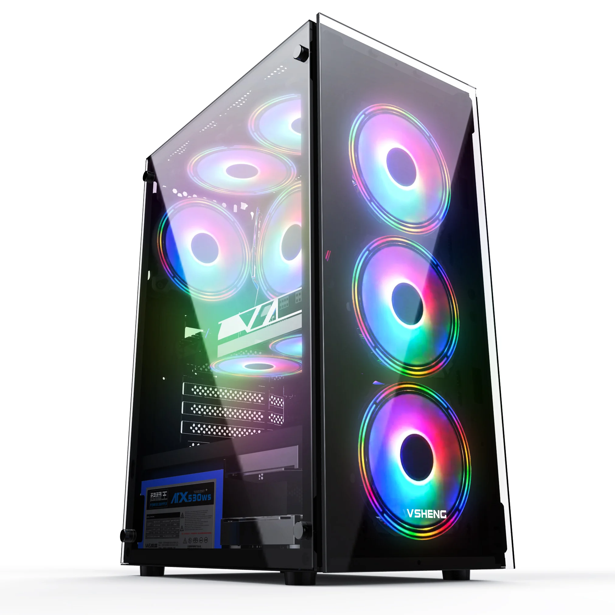 2021 SECC Mid Tower PC Computer Case RGB Tower