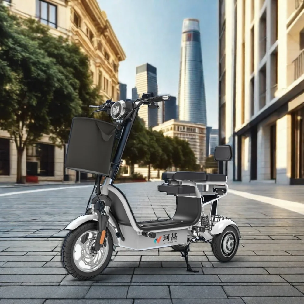 Electronic Long Range Electric Tricycle Bicycle Telescopic Baby Chair 3 Wheel Scooter for Adult