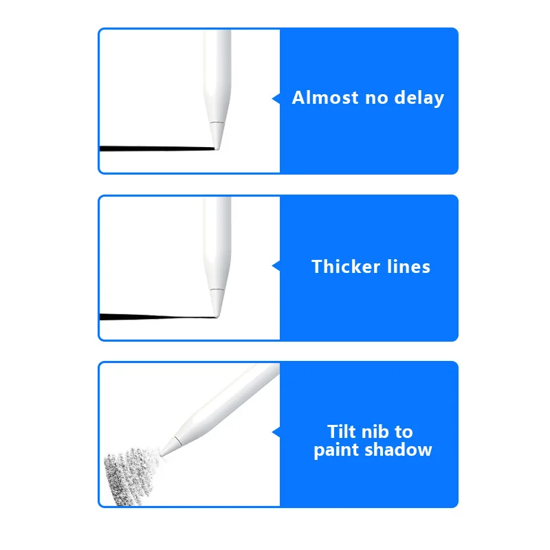 Active stylus pen with palm rejection tilt function with light Power display capacitive pen for Ipad smartphone