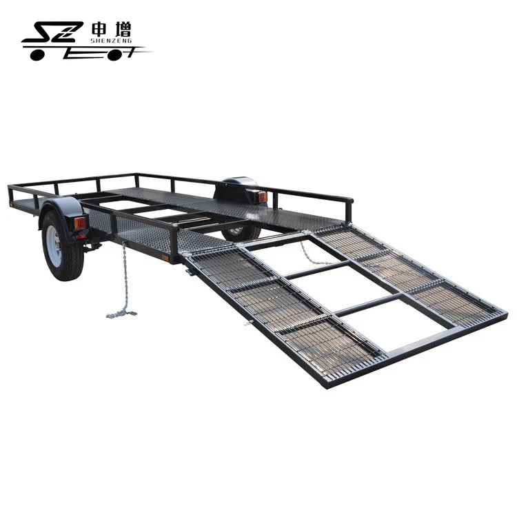 Single axle UTV transporter trailer with ramp for sale