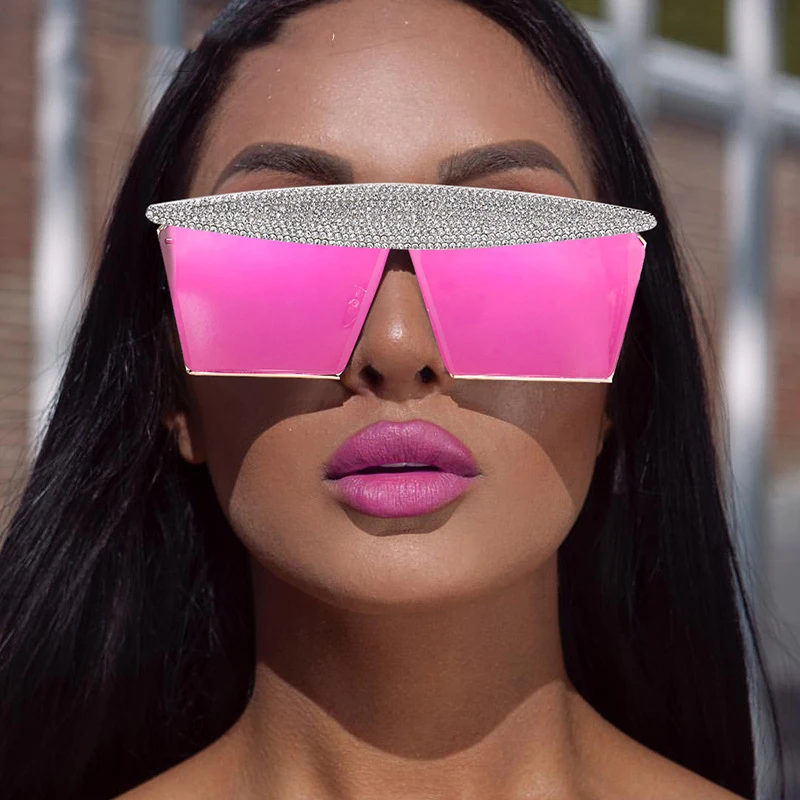 New wholesale oversized sunglasses luxury crystal diamond rhinestone sunglasses 2022