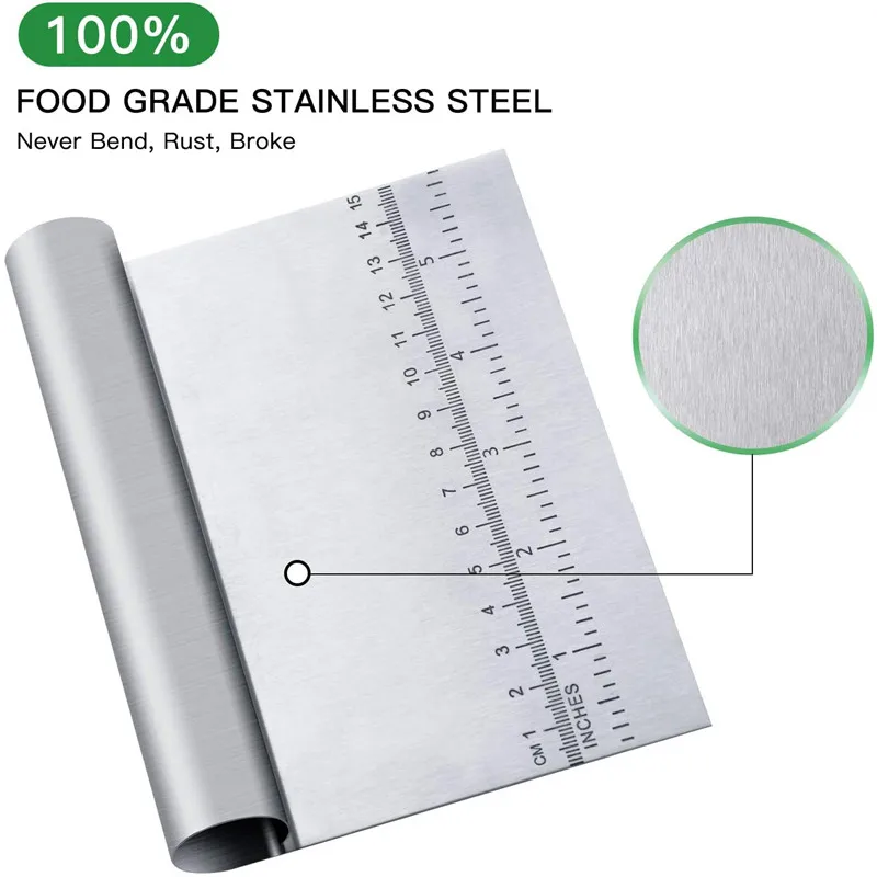Multi-purpose  Stainless Steel Bread  Dough Scraper  Dough  Cutter Dough Chopper Bench Scraper