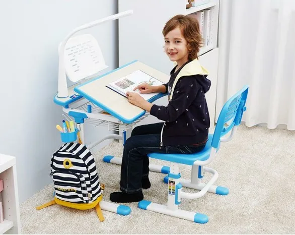 
Adjustable Height Student School Desk and Chair Set | Kids Studying Desk and Chair Set 