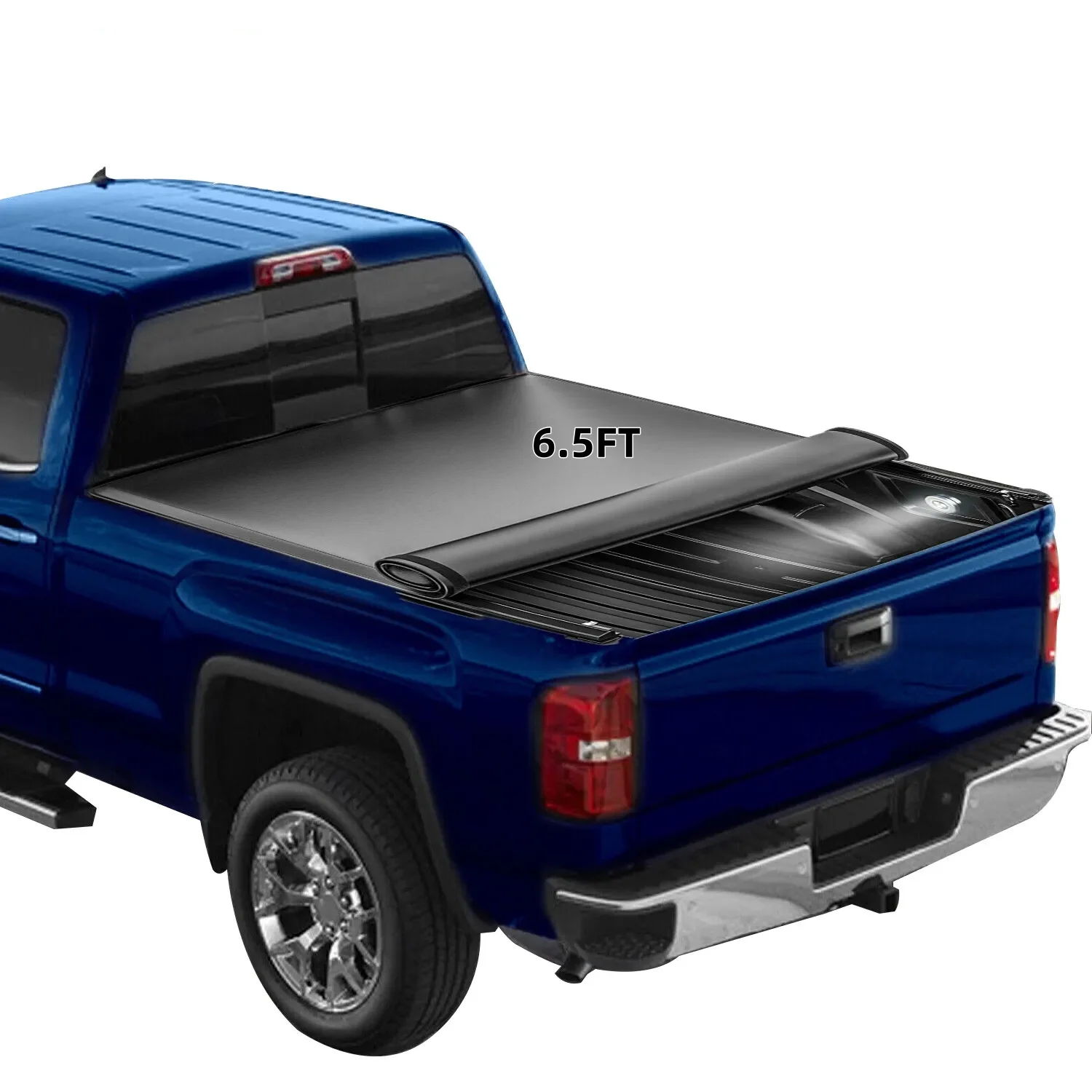 6.5 FT Bed Tonneau Cover Soft For 2007 2008-2014 GMC Sierra Chevy Silverado 1500