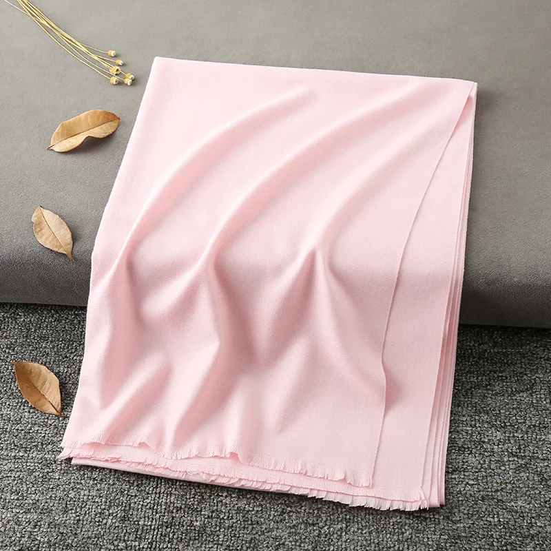 2024 Custom Wholesale Solid Color Italian 100% Cashmere Scarf For Women