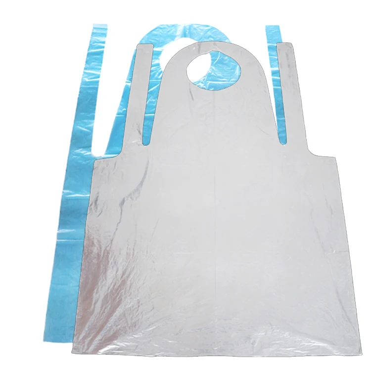 Wholesale White Blue factory waterproof pe pvc plastic disposable apron