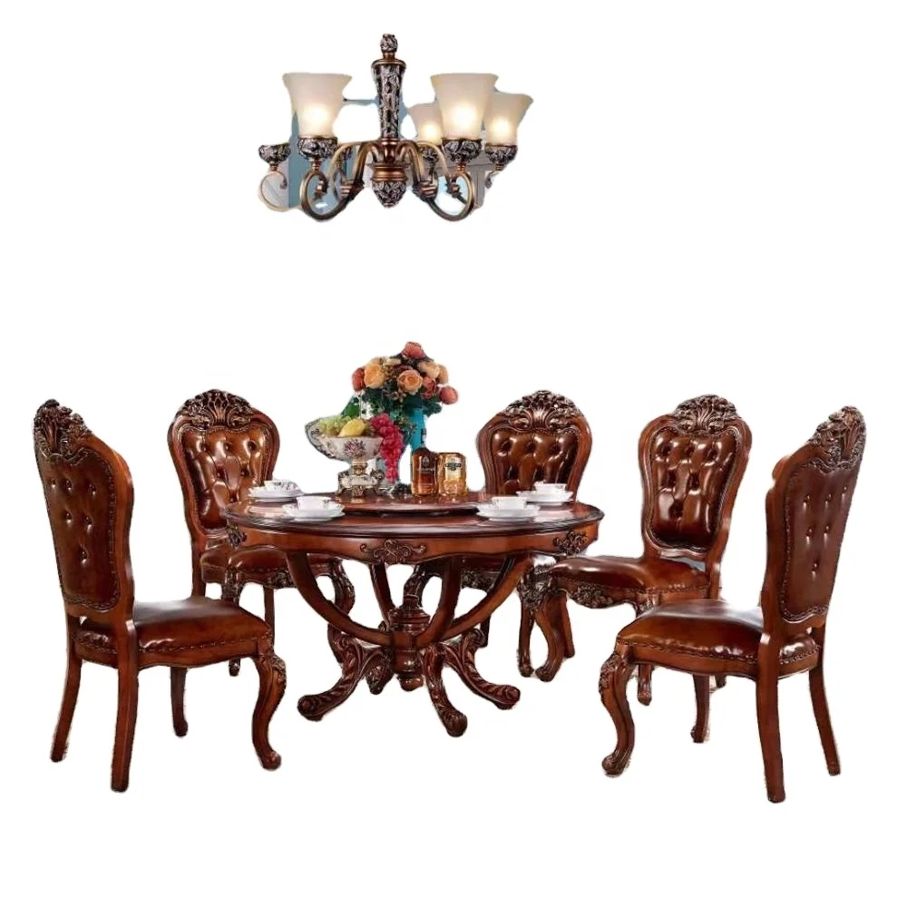 Luxury European Classical Carved Marble Circle Table by China Manufacturer for Antique Wood Hotel Restaurant Dinningroom Hall