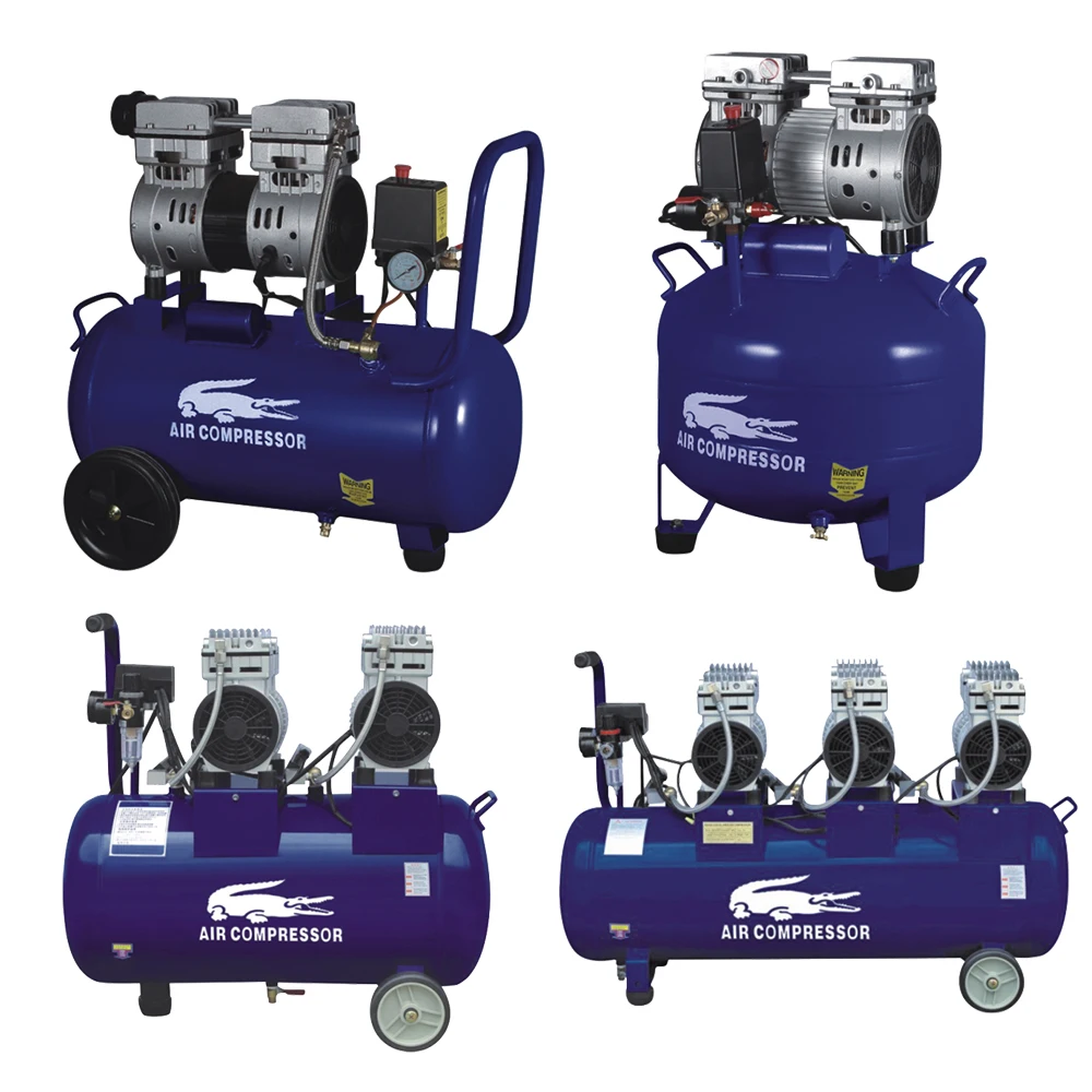 Портативный бесшумный стоматологический безмасляный поршневой воздушный компрессор 1.5hp 50l