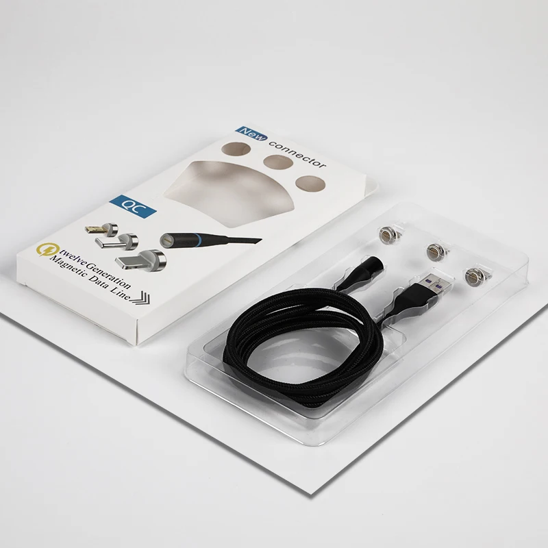 Great quality 1m Quick Charger Magnet Cord nylon braided Micro/Lightning Connector/Type-c cable Led magnetic Cables for iphone