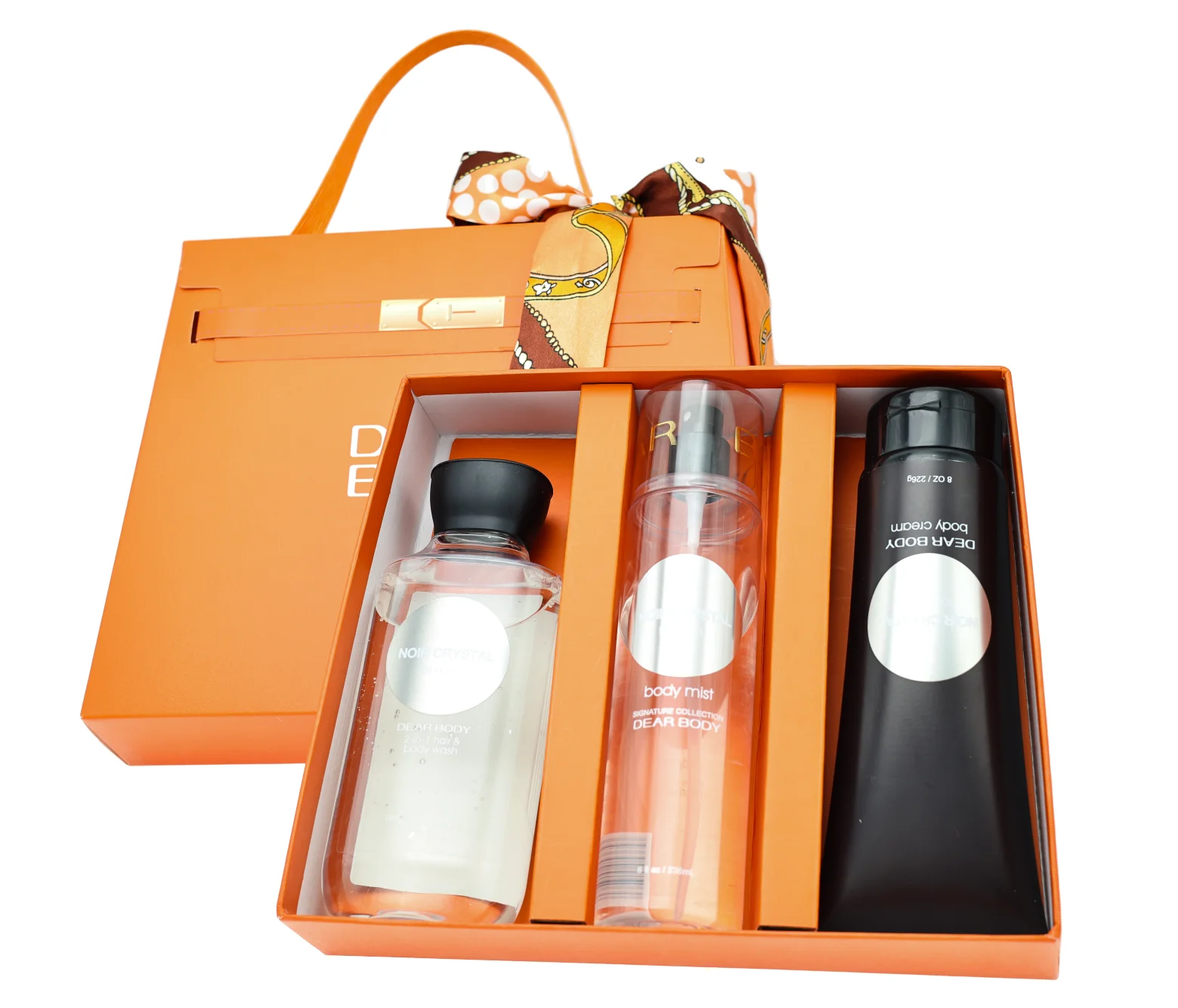 Christmas 3 in 1 woman parfum gift skin care set floral fragrance body mist with factory price