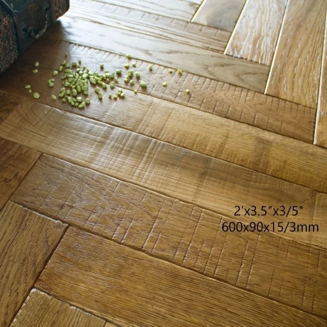 14mm herringbone 3mm wood veneer chevron hardwood flooring