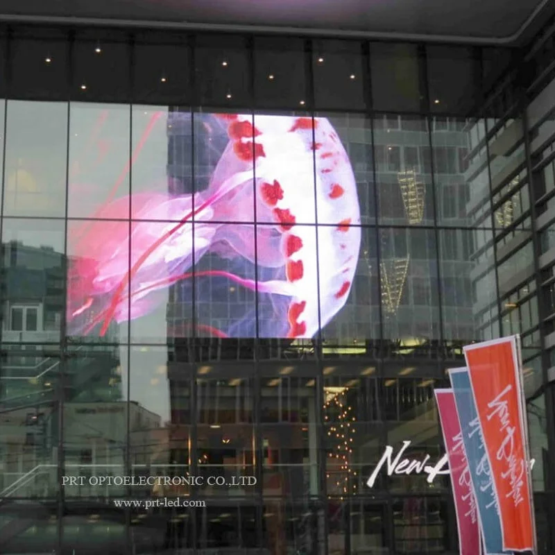 Glass Window Flexible Transparent Crystal Led Curtain Panel Screen P3.9-7.8 Indoor Led Display for Retail Stores