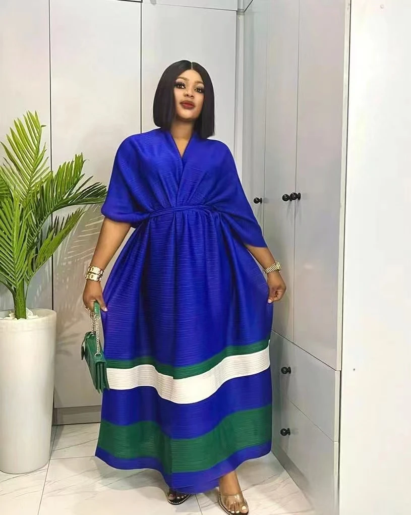 High Quality Miyake Bohemian Colorful Plus Size Loose evening gowns for women dress long dress muslim islamic Cardigan Robe