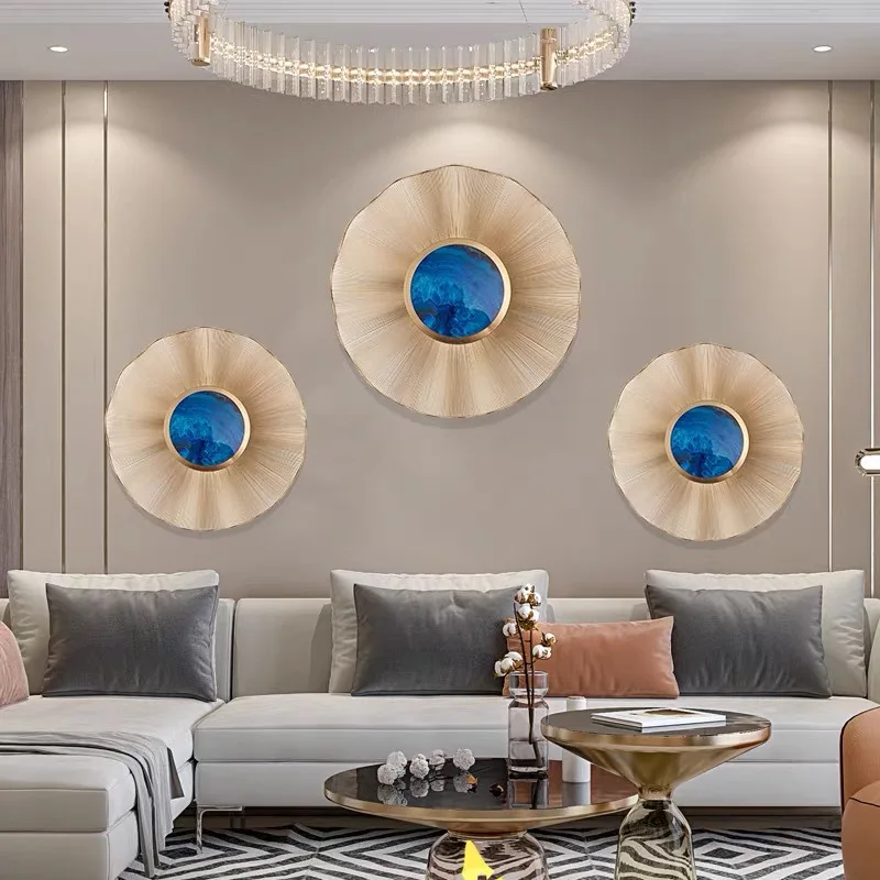 Agate wall art Metal blue decorative Painting with LED back light Illuminated Lighted Wall Art blue art