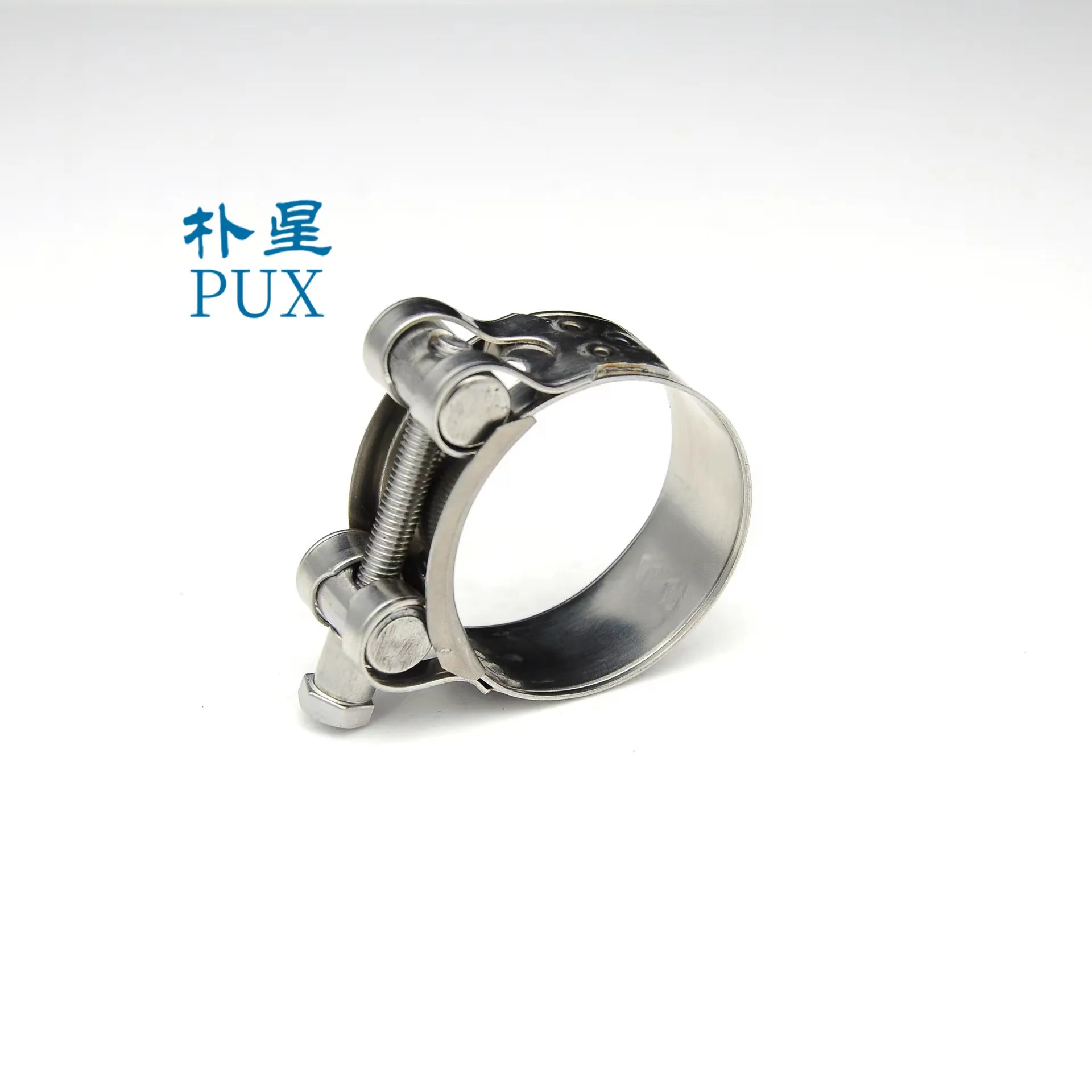 Factory Customized  Stainless Steel Single Head Solid Strong Heavy Duty T-Bolt Hose Clamp for exhaust Pipe