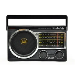 Portable Radio World Band Receiver Rechargeable Radio With Fm/Mw/Sw  Classic Fm Am Sw Three Band Radio With Usb Tf